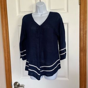 Hannah -Blouse/Top nautical, blue and white Style Size M 🌷LIKE NEW 🌷